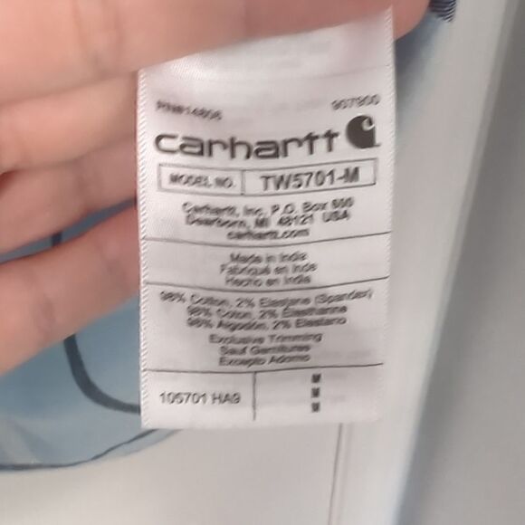 Carhartt Plaid Button Up Short Sleeve Shirt. Relaxed Fit. Men's Medium - Picture 7 of 8